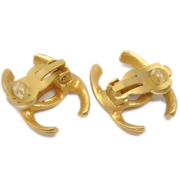 CHANEL CC Earrings Clip-On Gold 00T 19142 - Picture 3 of 4